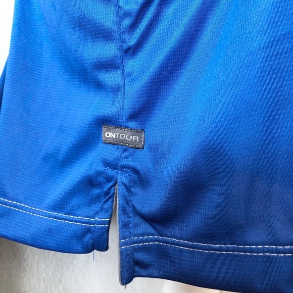 OnTour Royal Blue Button Polo Short Sleeve Men’s Golf Shirt XL - Picture 7 of 8